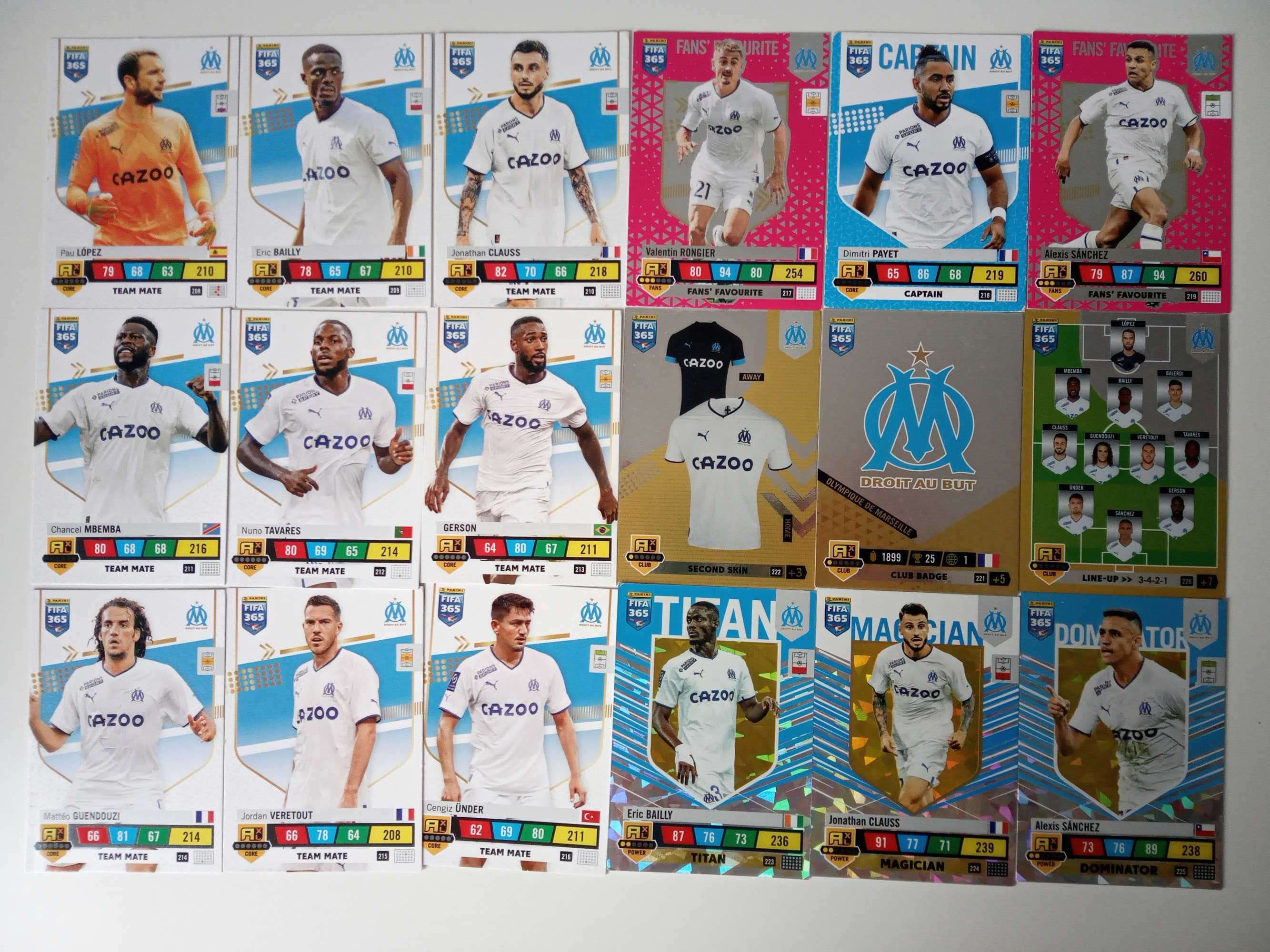 Olympique de Marseille- karty piłkarskie Panini