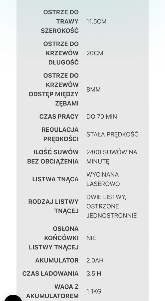 Nożyce akumulatorowe do żywopłotu i trawy EGO POWER + CHT2001E