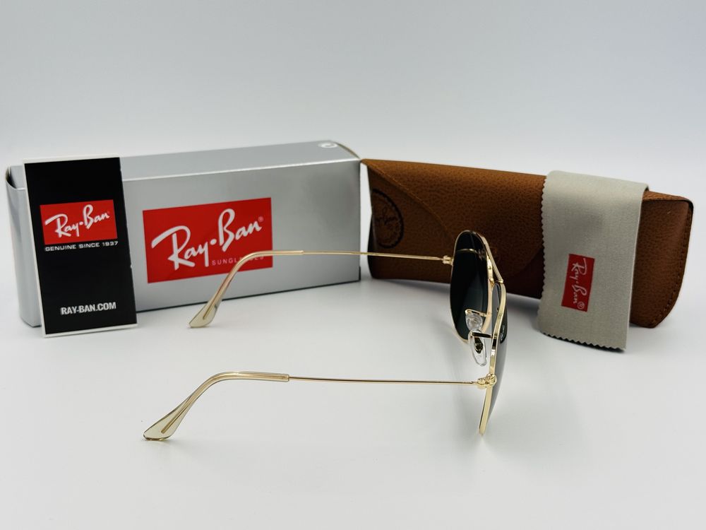 Очки Ray Ban Aviator Large Metal 3026 Gold-Green 62мм стекло