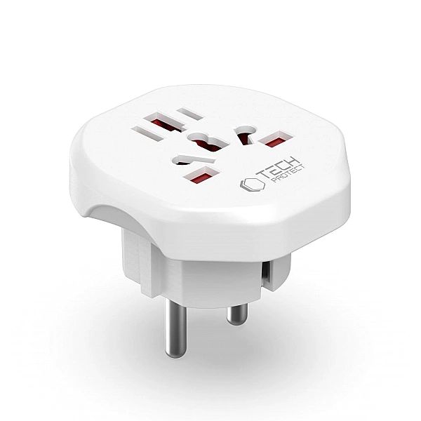 Tech-Protect Universal Travel Adapter From Eu White