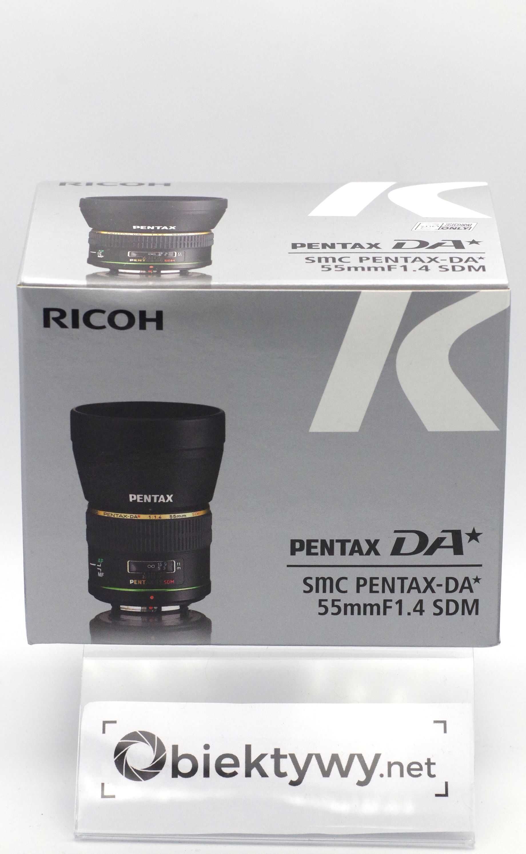 Obiektyw Pentax K SMC Pentax-DA* 55mm f/1.4 SDM Nowy 23% VAT