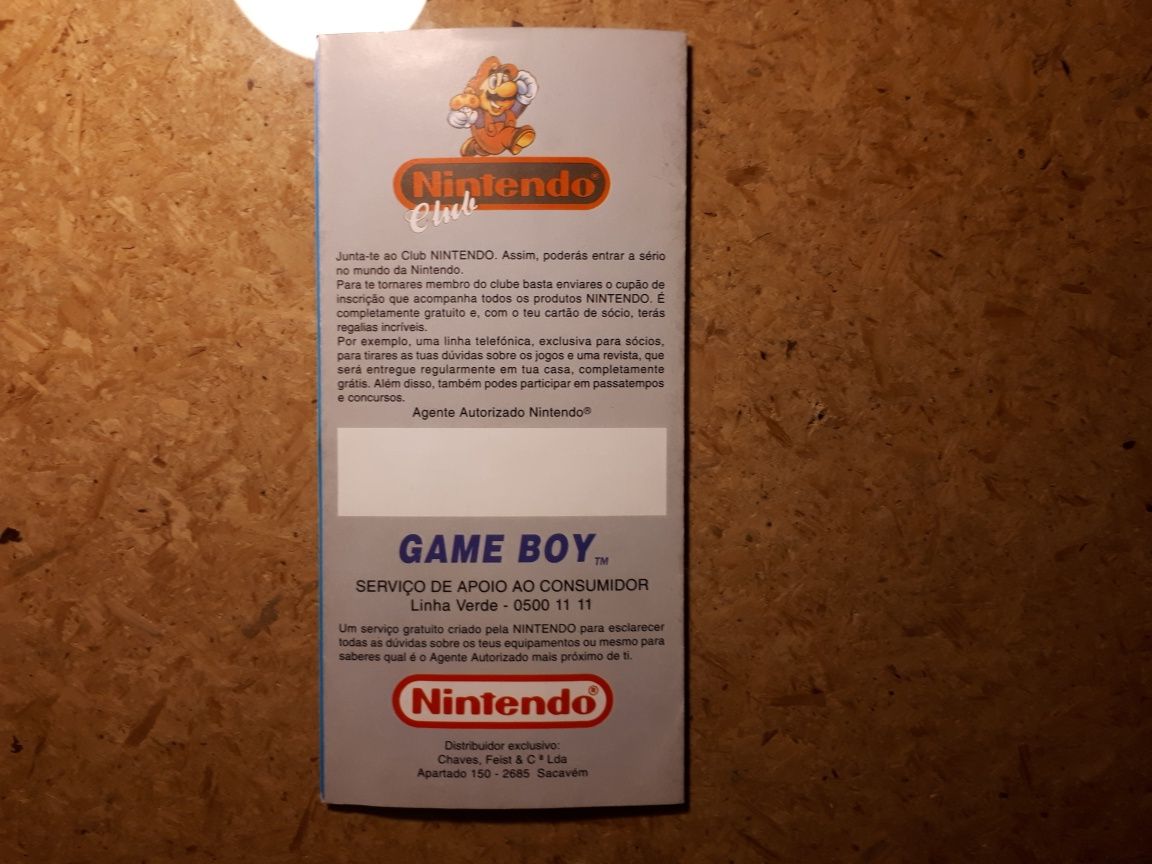 Panfleto Oficial Nintendo Game Boy com jogos (novo, 1992, raro)