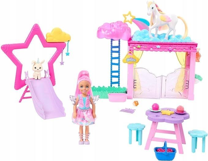lalka mattel barbie chelsea a touch of magic szczypta + pegaz