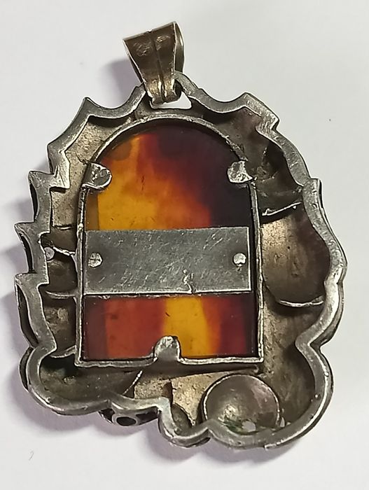 Старовинний срібний кулон "Богоматір"