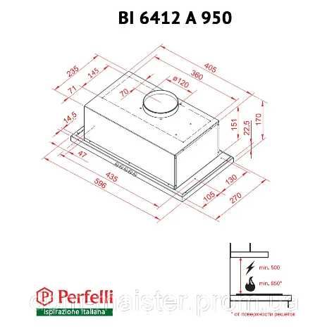 Витяжка "Perfelli" BI 6412 A 950 I LED (товар з вітрини)