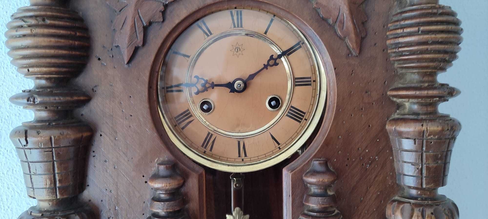 380 Zegar wiszący mechaniczny Junghans 1913 rok antyk