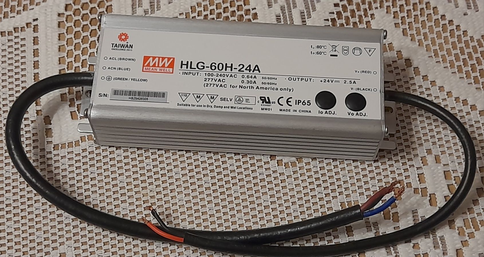 Zasilacz MeanWell HLG-60-H24A, 24VDC, 2,5A, 60W