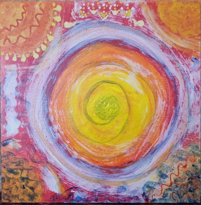 Mandala malowana ręcznie 25 cm x 25 cm