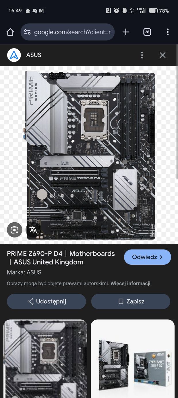 Płyta Asus z690p d4