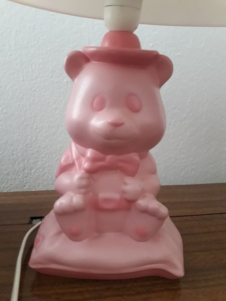 Candeeiro ursinho rosa