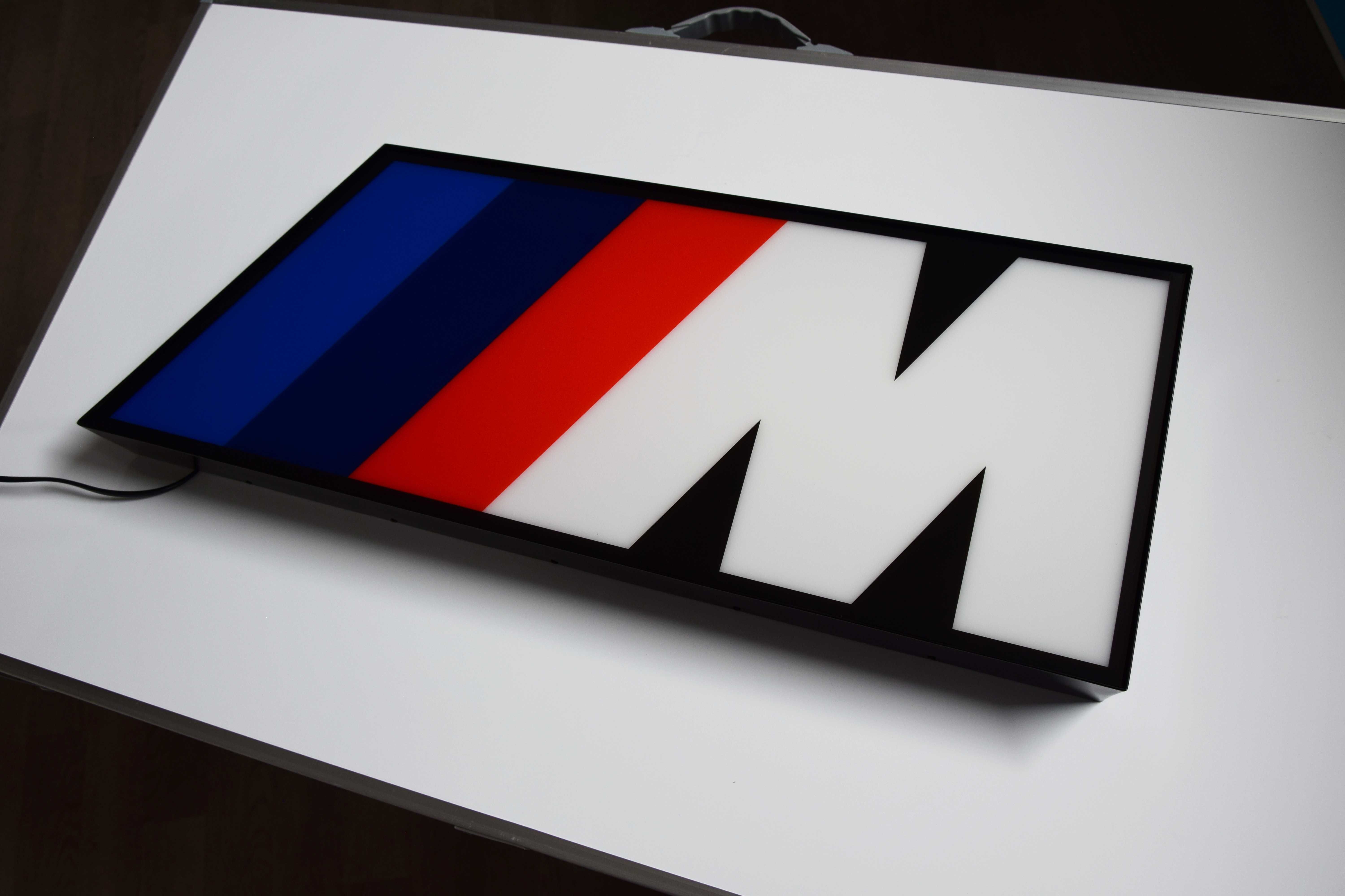 Logo BMW M POWER, Znaczek LED 3D, Lampa, Emblemat, Prezent