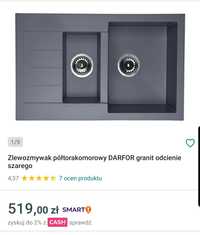 Zlewozmywak DAFOR 1.5 komorowy czarny, jedna rysa