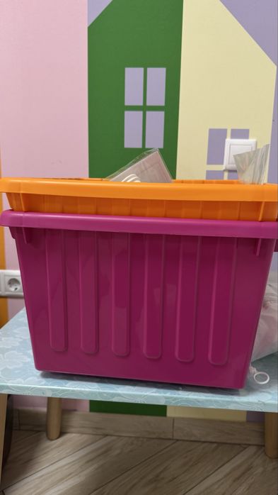 Контейнер дитячий для іграшок з кришкою