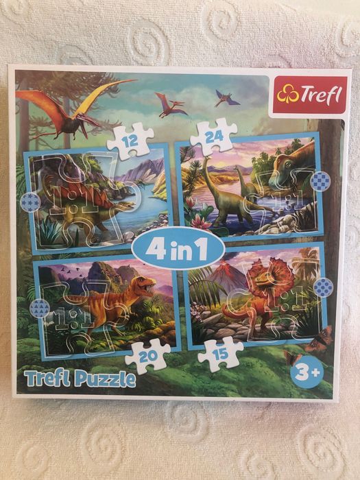 Puzzle dinozaury 4 w 1 (Trefl 34609) wiek 4+