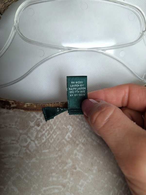 Sukienka Ralph Lauren 36 8 S print wzór skóra węża dekolt V kopertowy