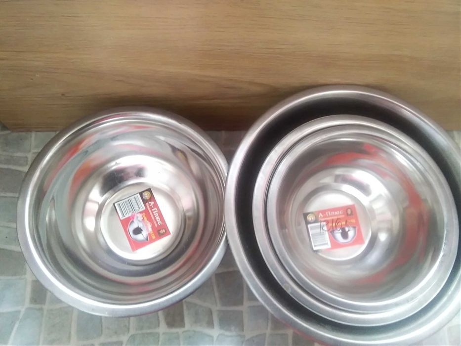 Новые миски-нержавейка Кастрюля 2л эмаль Керчь.