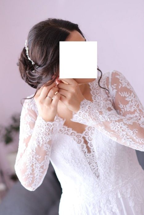 Suknia ślubna (czysta biel) 38/40 +welon