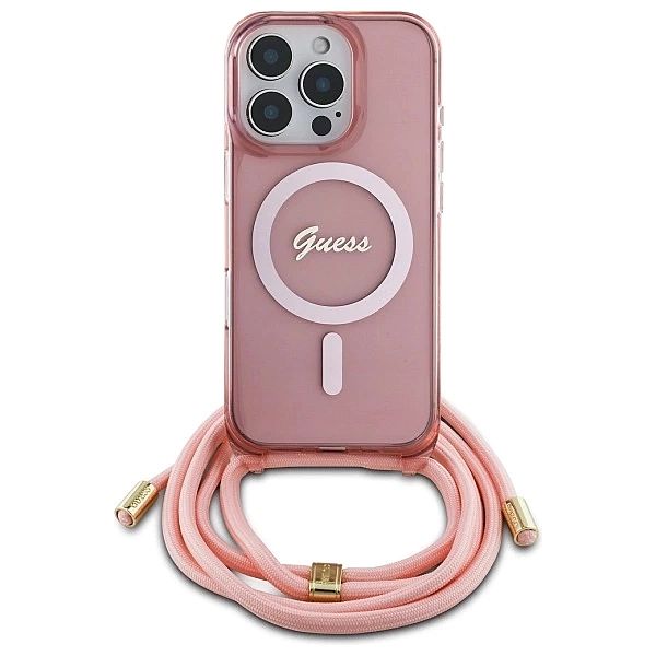Guess GUHMP16LHCTSGNSP iPhone 16 Pro 6.3" różowy/pink hardcase Crossbo
