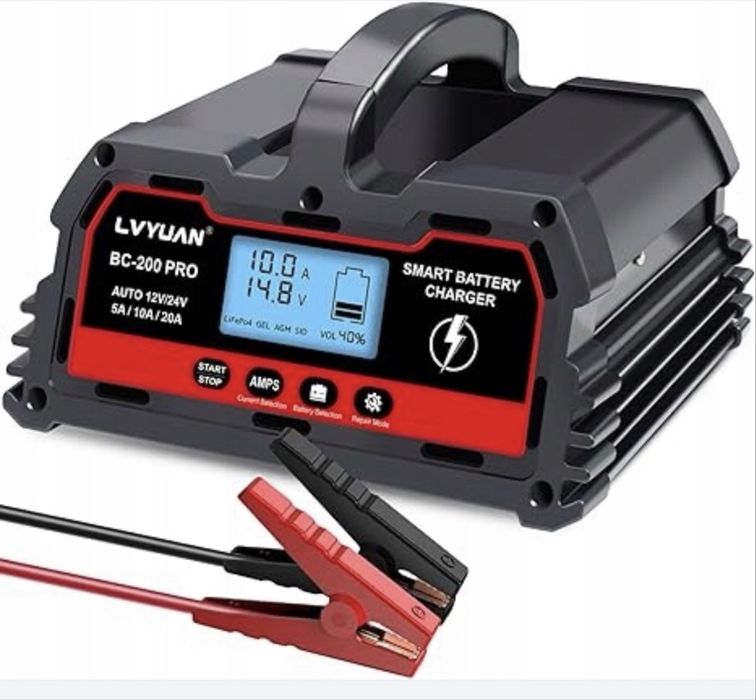 Ładowarka LVYUAN 12/24V 10A/20A Smart AGM GEL LiFePO4