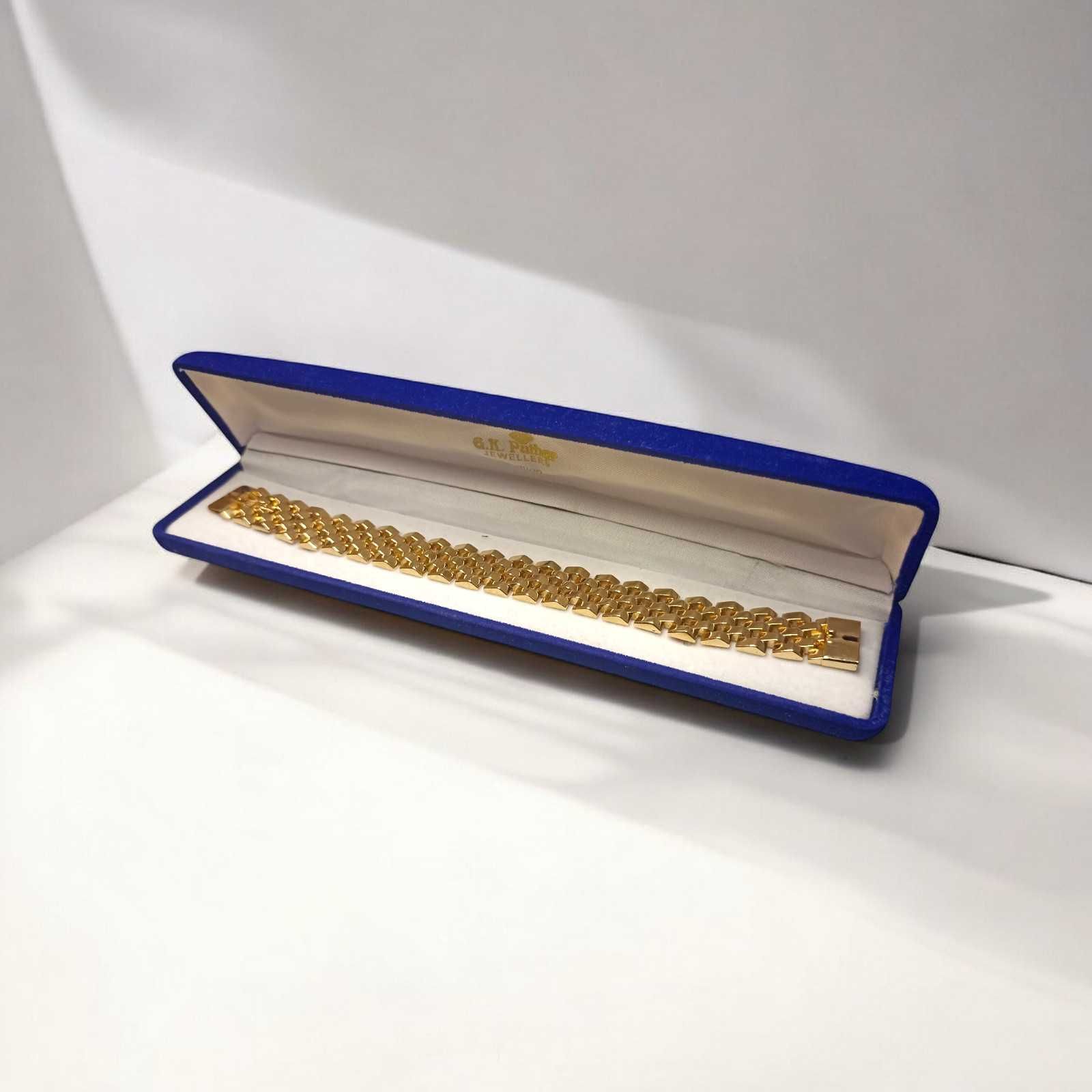 Złota Męska Bransoleta pr. 585, 55,50g. 19cm. x 1,5cm.