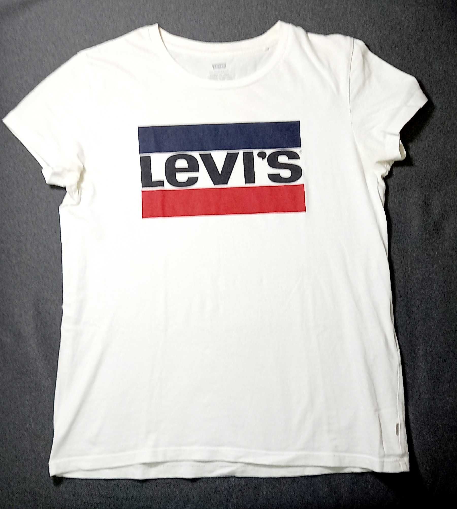 LEVI'S rozm. S/M (36/38) nowy biały damski t-shirt z logo