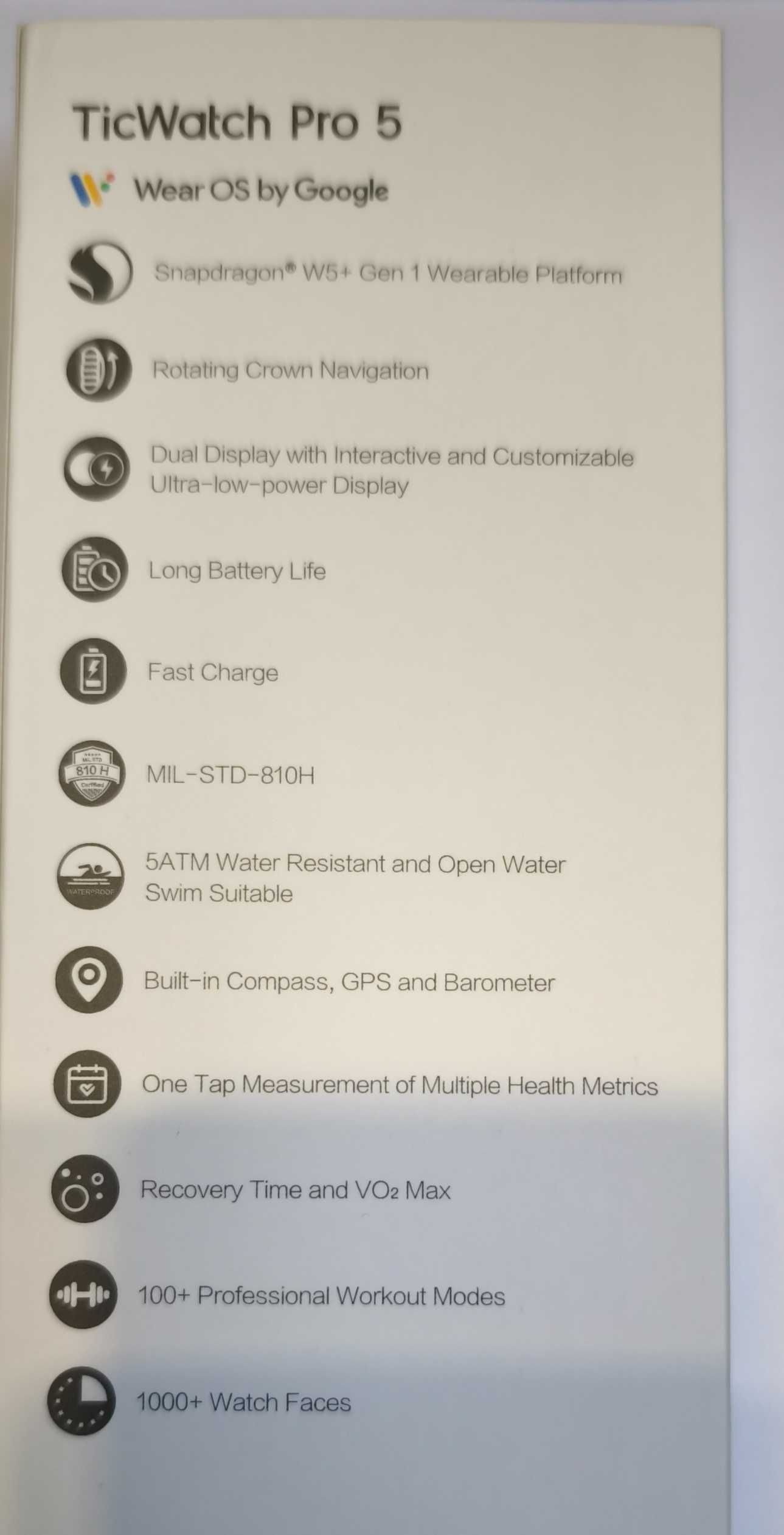 Smartwatch TicWatch Pro 5