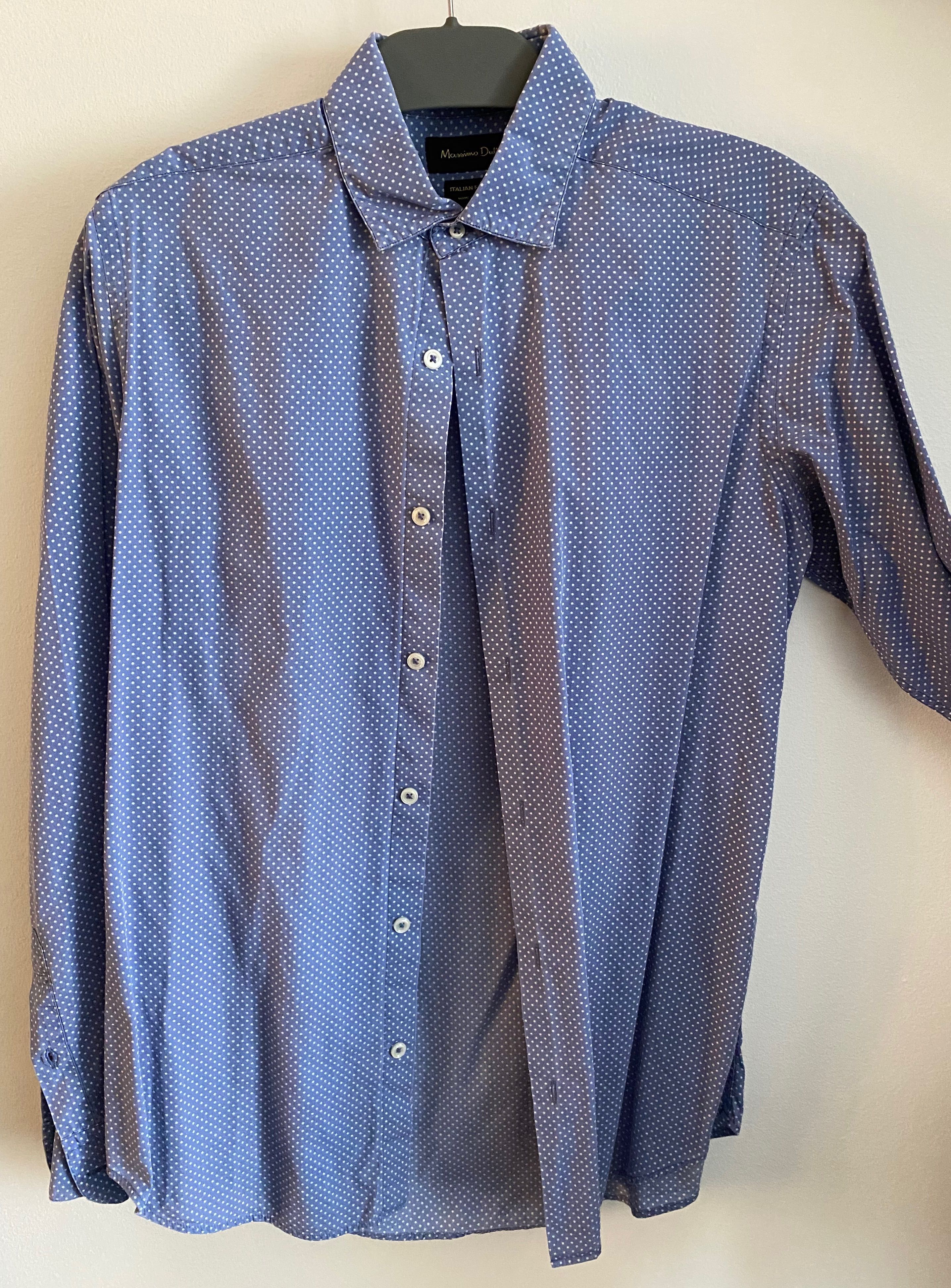 Camisa Massimo Dutti - azul claro/branco