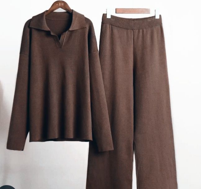 Вязанный костюм,коричневый 600 гр