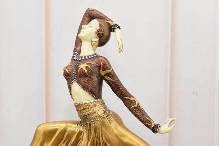 Demetre Chiparus Egipska Tancerka - Brąz Złocony - Figura Rzeźba