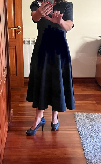 Vestido azul marinho Godés
