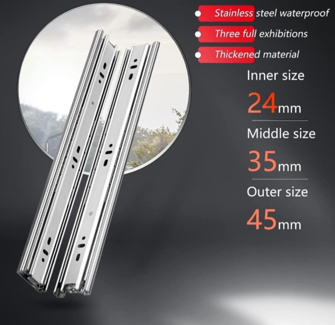 AOLISHENG prowadnice do szuflad ze stali nierdzewnej: 500mm /45kg
 wyk
