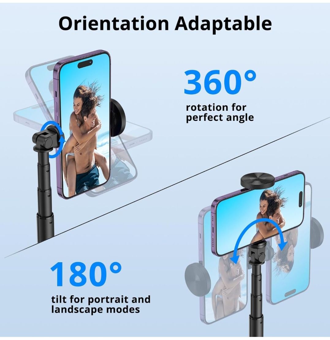 Statyw Selfie Stick, Uchwyt Tripod, z Pilotem, Bluetooth, do 130 cm, c