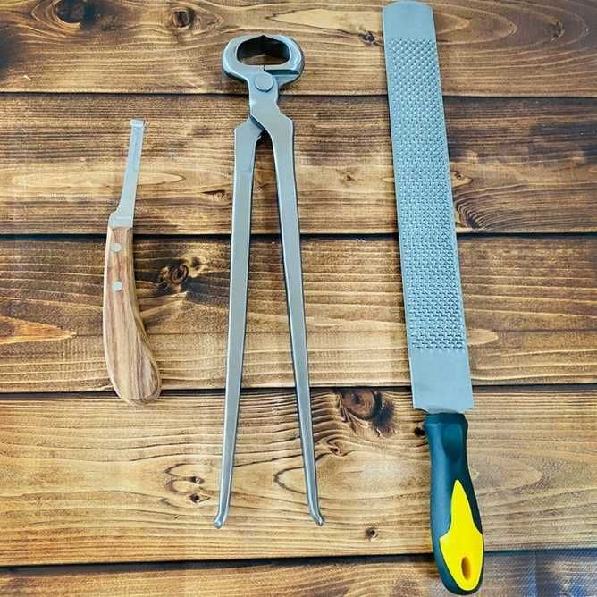 Zestaw do korekcji kopyt racic dla KONI KONIA CĘGI 38cm NÓŻ TARNIK