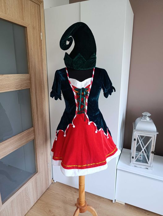 NOWY strój karnawałowy ELFA ELFIKA POMOCNIK MIKOŁAJA S 158/164 159