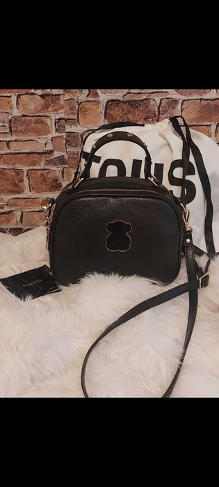 Torebka skórzana"Miś"Tous kuferek-listonoszka w kolorze czarnym