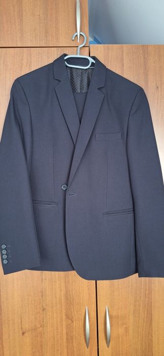 Garnitur młodzieżowy granatowy Slim fit, roz. 170 Stan idealny