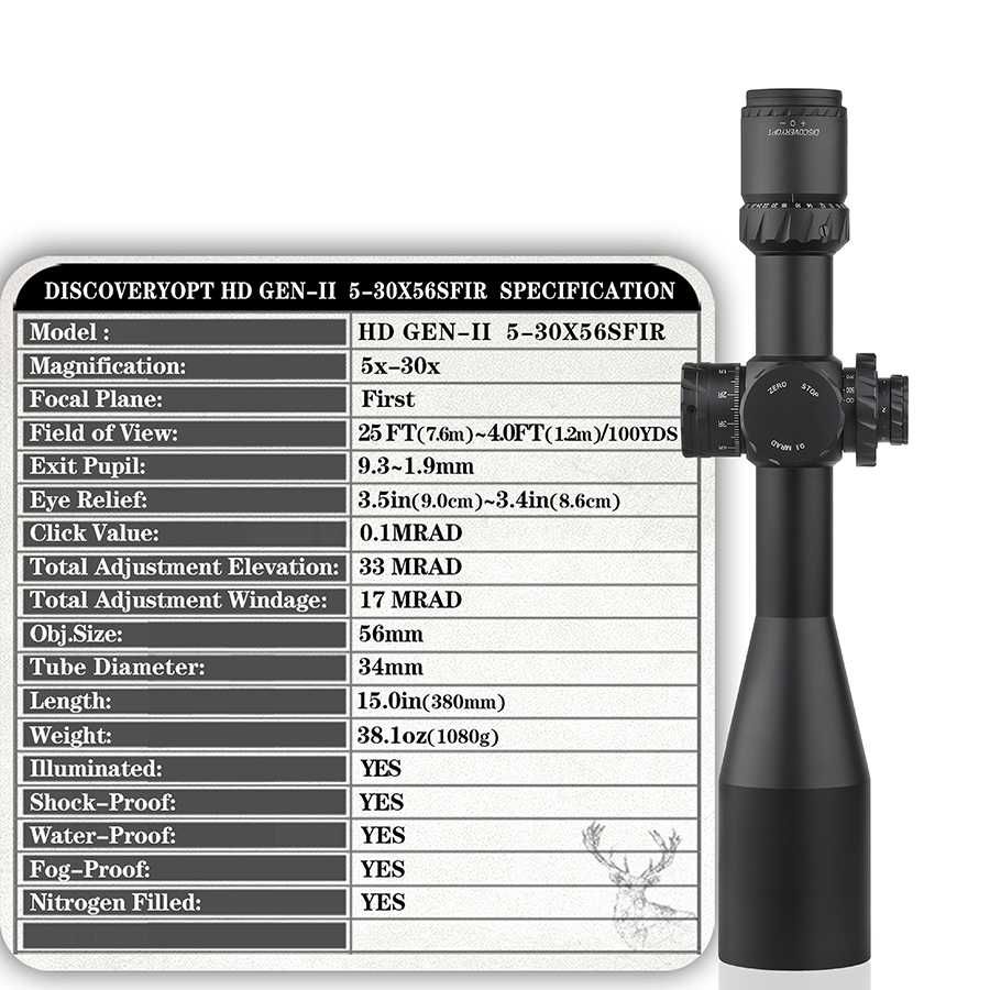 Mira telescópica 5-30x56 SFIR FFP