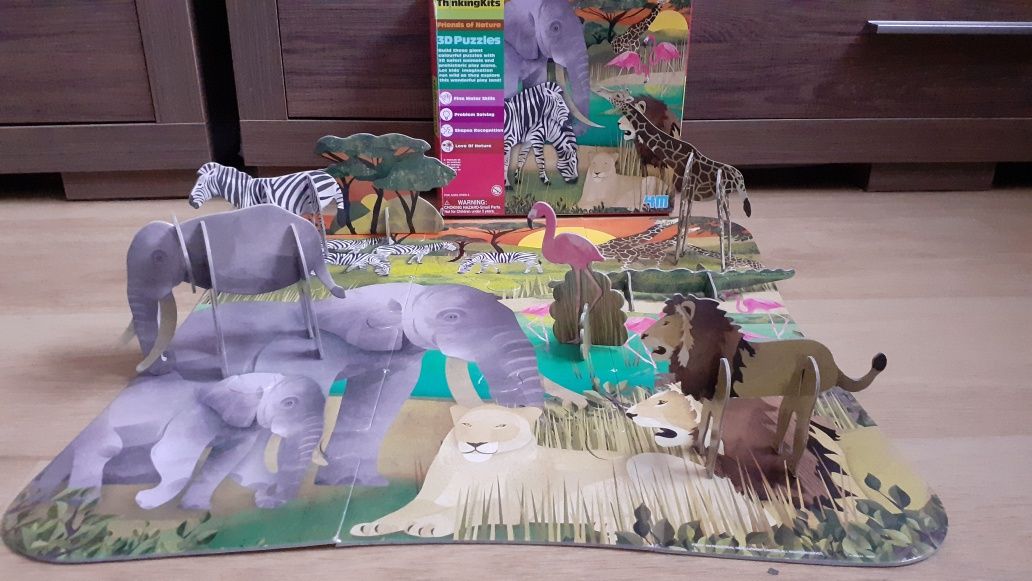 Puzzle 3D zwierzęta Dżungla