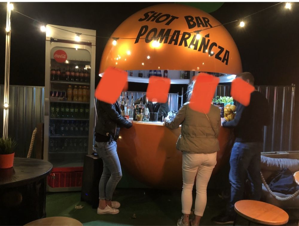 Kiosk bar  mobilny gastronomiczny pomarańcza