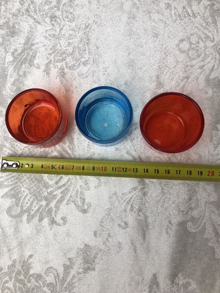 3 sztuki szklane świeczniki na tealight podgrzewacze