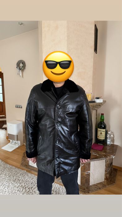 Чоловіча шкіряна дублянка розміру XL зимова/осіння