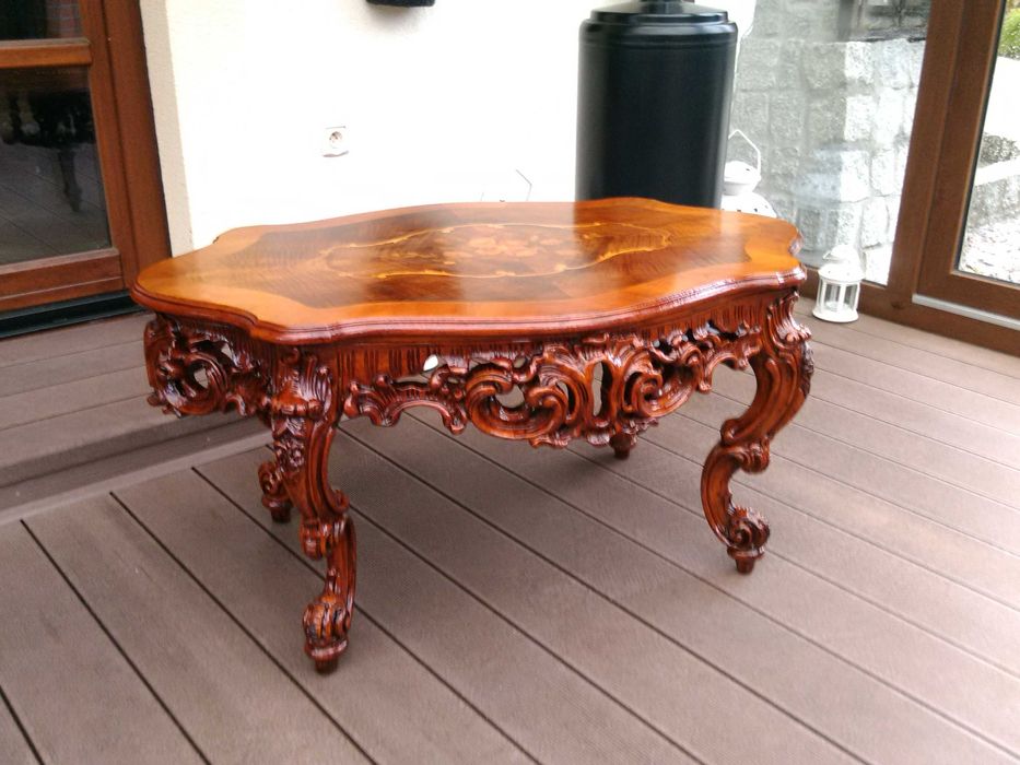 Stolik Barokowy Rzeźbiony Antyk