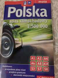 Polska Atlas Samochodowy 1:500 000 plany miast, przejścia graniczne