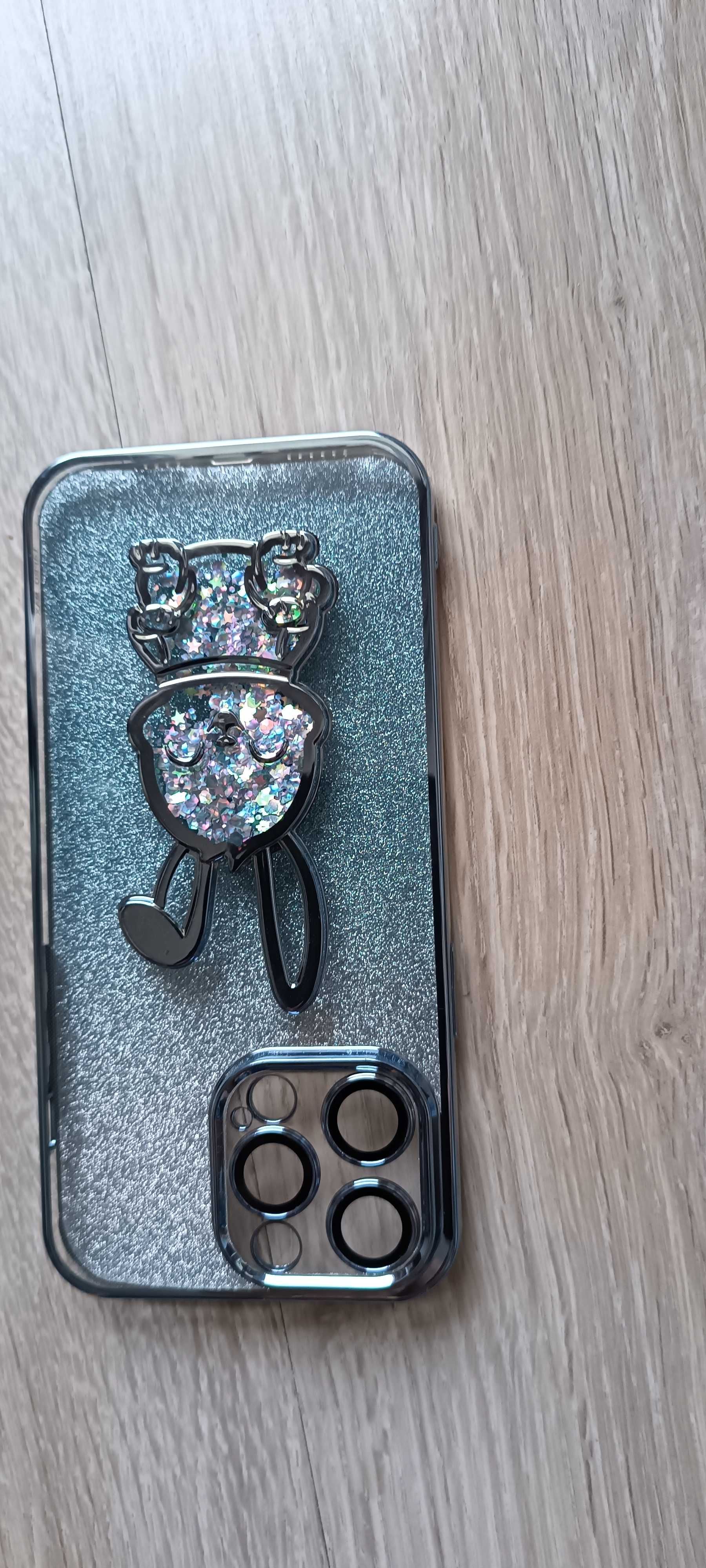 Etui Śliczna brokatowa gwiazda królik etui na iPhone 14 Pro Max