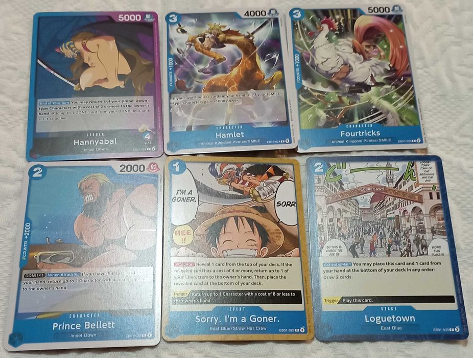 lote de 166 cartas one piece tcg EB01
