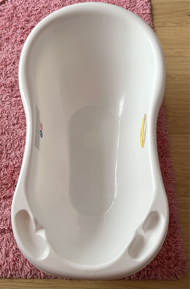 Wanienka do kąpieli niemowląt biała leżak wkład do wanienki