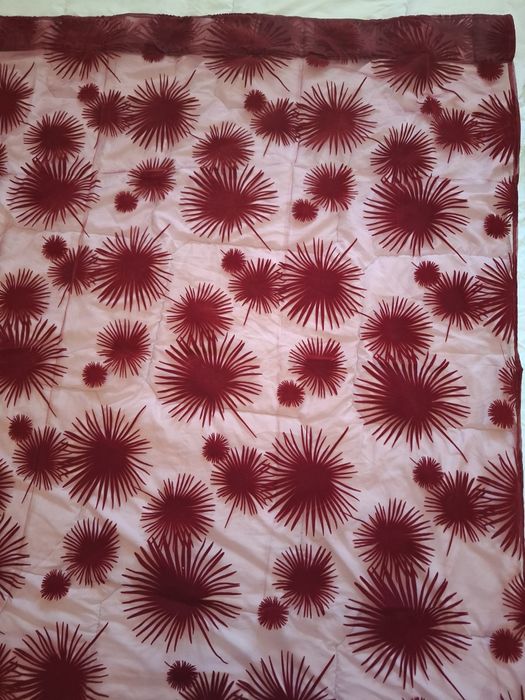 Firanki, przezroczyste zasłonki czerwień 2 sztuki