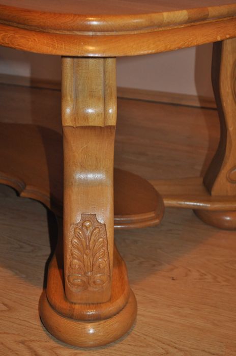 Masywna Ława Drewniana/Stół Kawowy Stylizowany 143x72 cm – Lite Drewno