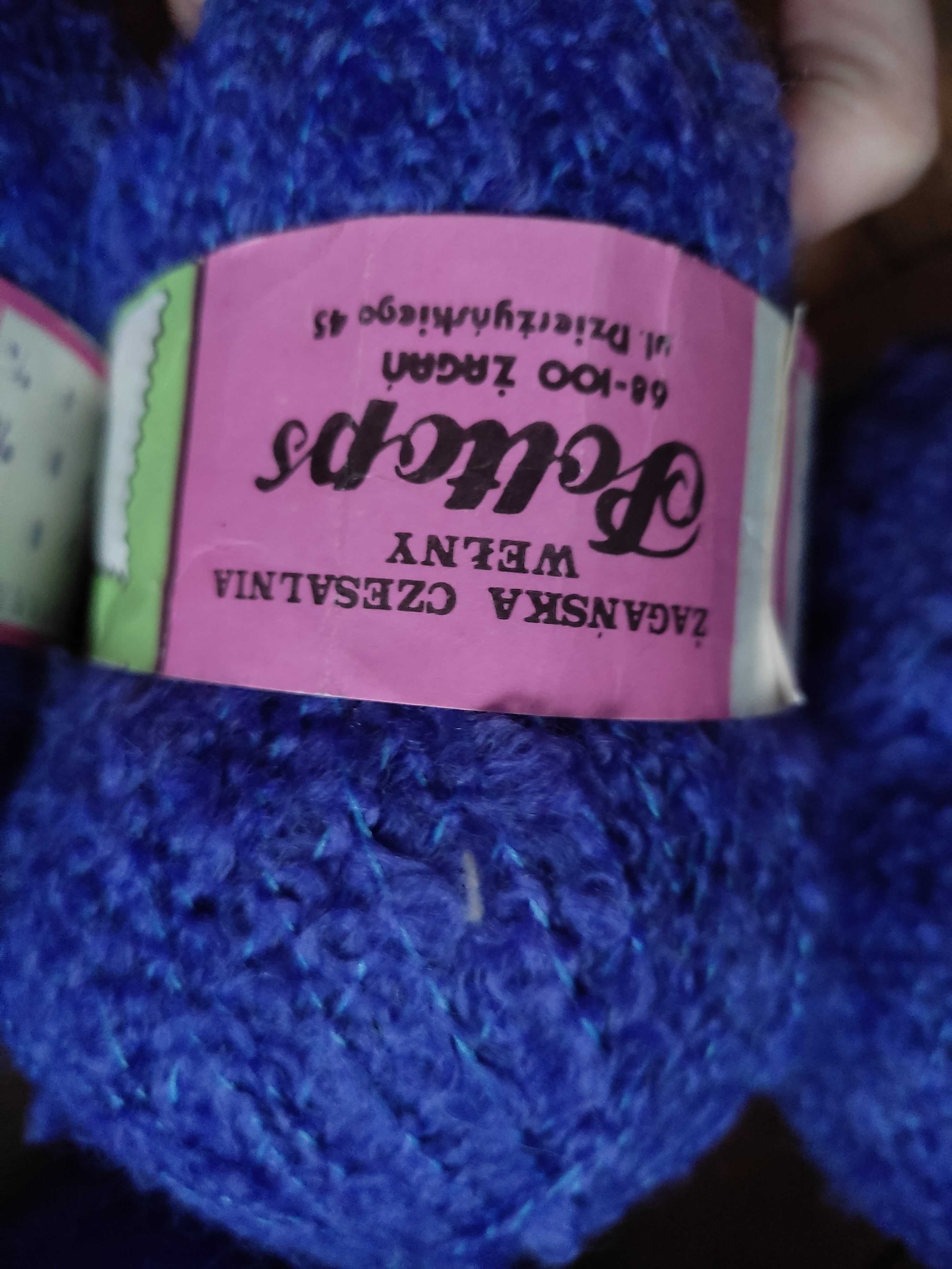 Włóczka fioletowa 50% wełna 50% anilana boucle bukle bukla 500g