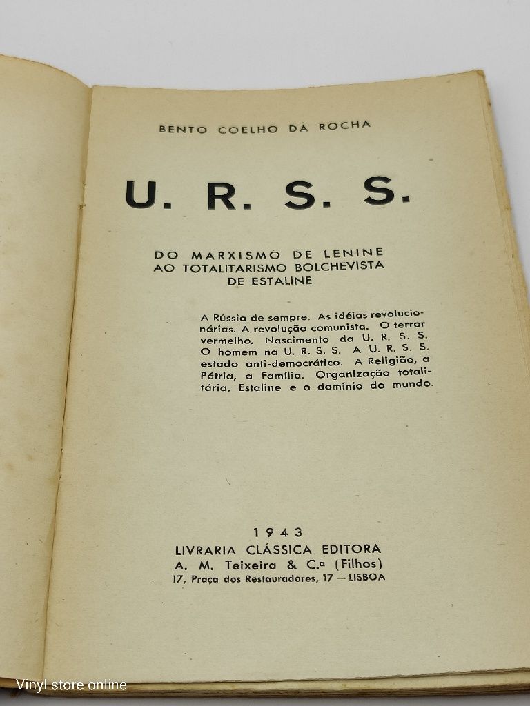 LIVRO -. bento coelho da rocha - U.R.S.S. - CXB